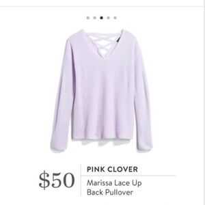 Pink Clover Lilac Lace-Up Sweater